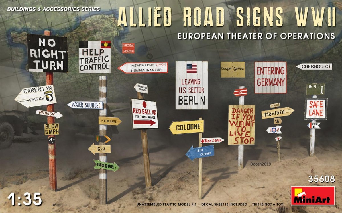 MiniArt 35608 Allied Road Signs WWII. European Theater of Operations 1/35