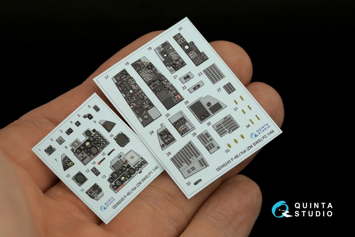 Quinta Studio QDS-48245 F-4EJ Kai 3D-Printed &amp;amp; colored Interior on decal paper (ZM SWS) (Small version) 1/48 – obrázek 4