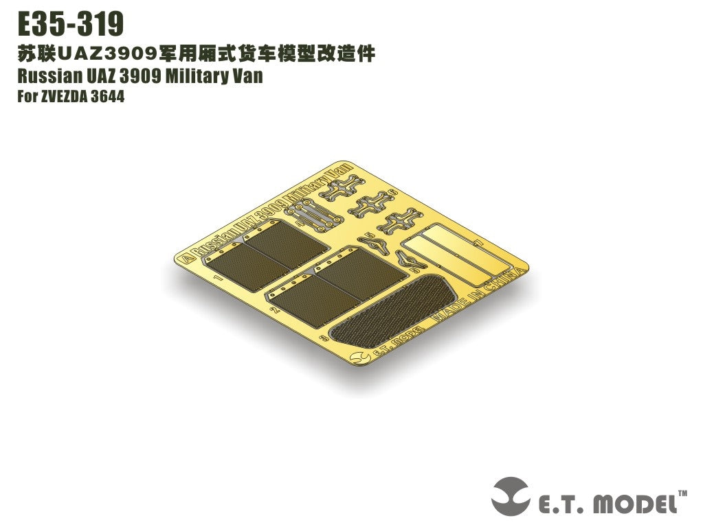 ET Model E35-319 Soviet UAZ3909 military van model modification parts For ZVEZDA 3644 1/35