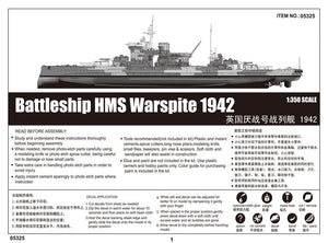 Trumpeter 05325 Battleship HMS Warspite 1942 1/350 – image 3