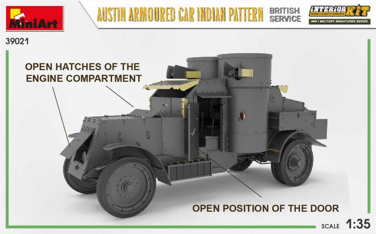 Miniart 39021 AUSTIN ARMORED CAR INDIAN PATTERN. BRITISH SERVICE. INTERIOR KIT 1/35 – obrázek 6