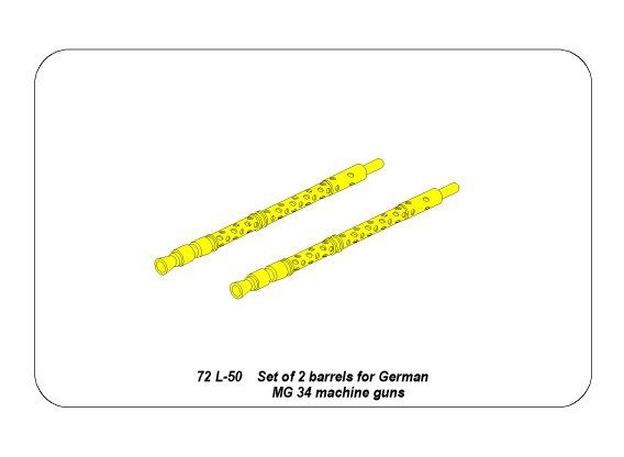 Aber 72L-50 Set of 2 barrels for German machine guns MG34 1/72 – image 4