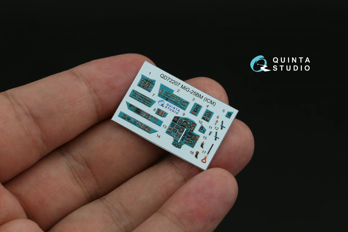 Quinta Studio QD72207 MiG-25BM 3D-Printed & coloured Interior on decal paper (ICM) 1/72