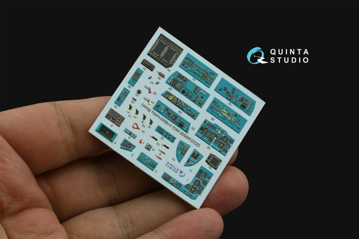 Quinta Studio QD48505 MiG-31BM 3D-Printed &amp;amp; colored Interior on decal paper (Hobby Boss) 1/48 – immagine 5