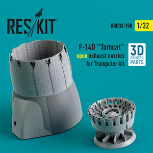 RESKIT RSU32-0158 F-14D Tomcat open exhaust nozzles for Trumpeter kit (3D Printed) 1/32 – image 2