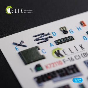 KELIK K72110 F-16 CJ (Block 50) interior 3D decals for Tamiya kit 1/72 – image 8