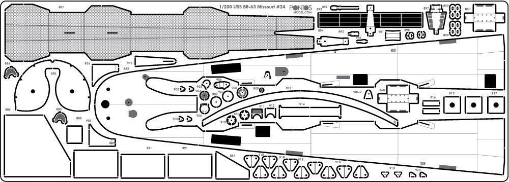 Pontos 23005F1 USS BB-61 Iowa 1944 Detail Up Set (20B Deck Blue stained wooden deck) 1/200 – zdjęcie 21