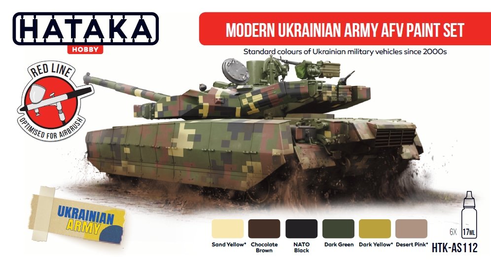 Kit de peinture Hataka HTK-AS112 pour véhicules blindés de combat modernes de l&amp;#39;armée ukrainienne, 6 x 17 ml – image 2