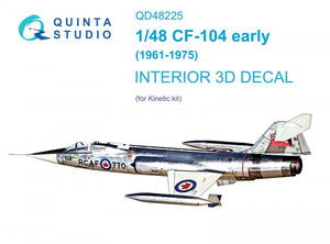 Quinta Studio QD48225 CF-104 Early 3D-Printed &amp;amp; colored Interior on decal paper (Kinetic) 1/48