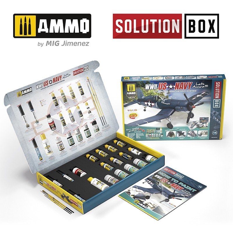 AMMO of Mig Jimenez 7723 US Navy WWII Late SOLUTION BOX – zdjęcie 2