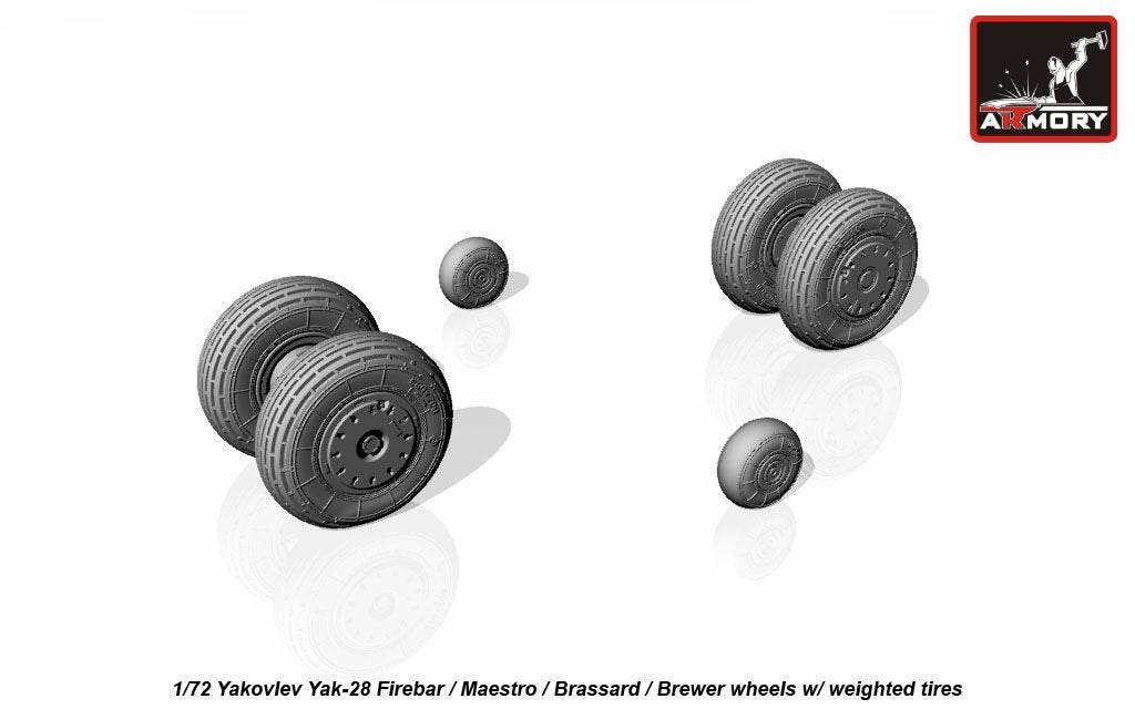 Armory Models AW72047 Yakovlev Yak-28 wheels w/ weighted tires 1/72 – image 4
