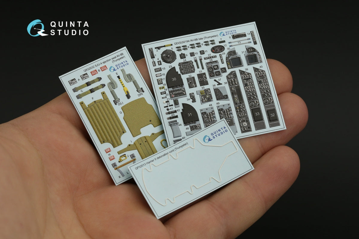 Quinta Studio QD32194 AV-8B Harrier II late 3D-Printed &amp;amp; colored Interior on decal paper (Trumpeter) 1/32 – immagine 4