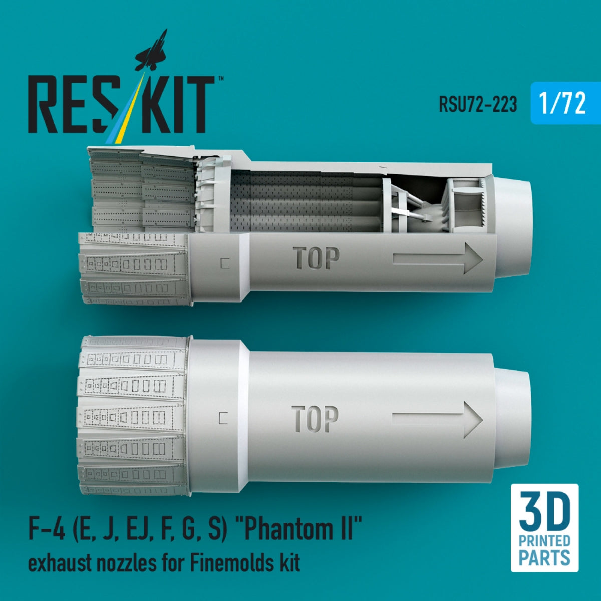 RESKIT RSU72-0223 F-4 (E, J, EJ, F, G, S) "Phantom II" exhaust nozzles for Finemolds kit (3D Printed) 1/72
