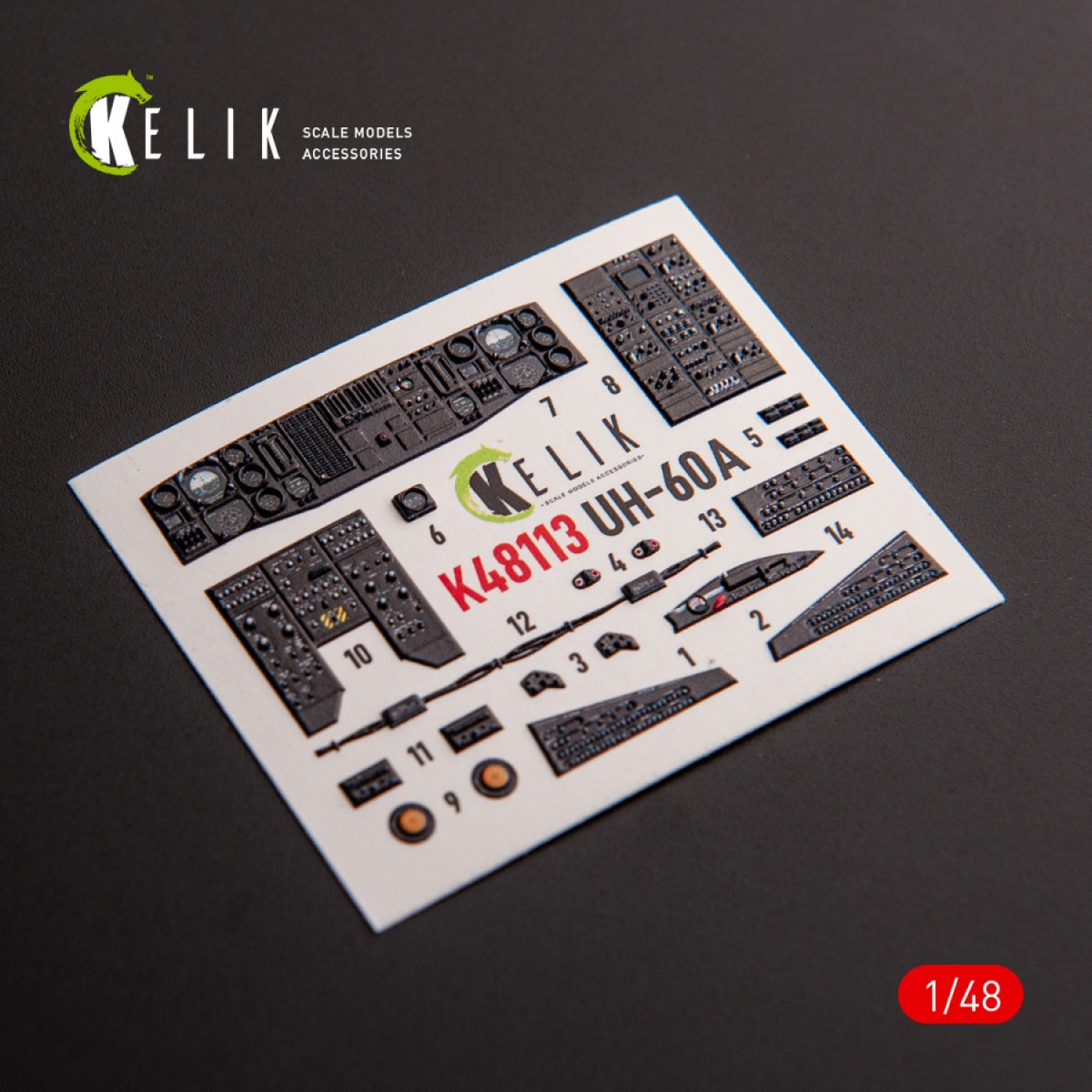 KELIK K48113 UH-60A Black Hawk - Type 1 interior 3D decals for ICM kit 1/48 – image 3