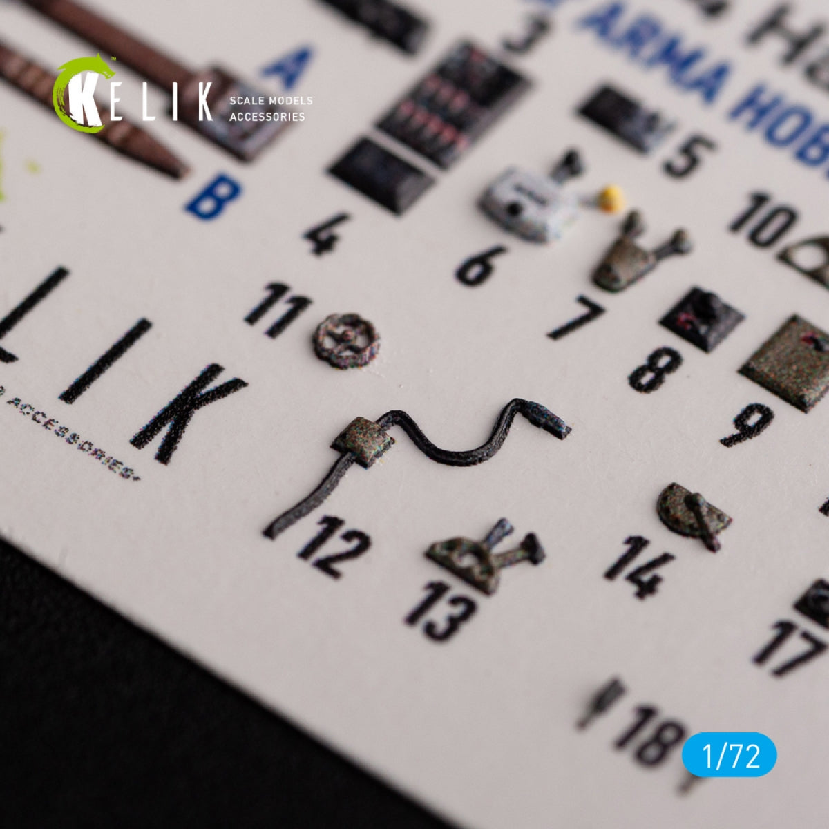 KELIK K72134 Ki-84 Hayate - interior 3D decals for Arma Hobby kit 1/72 – obrázek 6