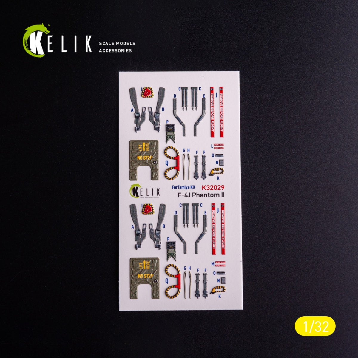 Kelik K32029 F-4J - interior 3D decals for Tamiya kit 1/32