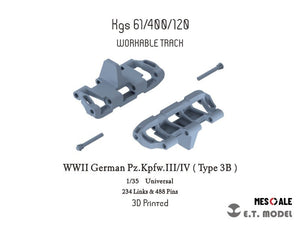ET Model P35-021 WWII German Pz.Kpfw.III/IV（Type 3B）Workable Track ( 3D Printed ) 1/35