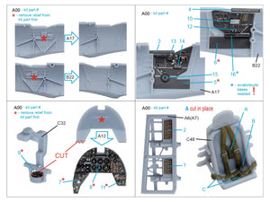 Quinta Studio QD72154 Typhoon Mk.1B Late 3D-Printed colored Interior on decal paper (Airfix) 1/72 – Bild 2