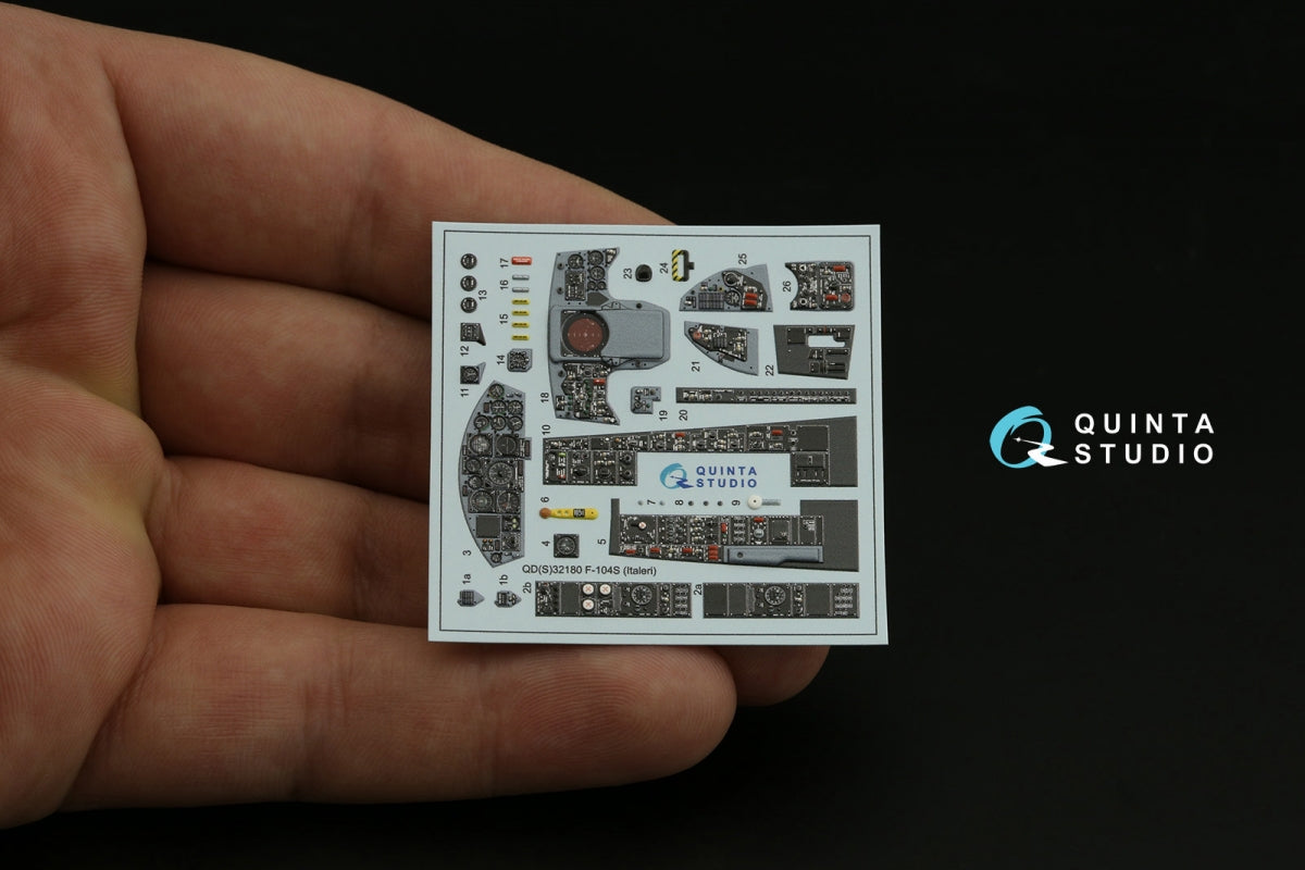 Quinta Studio QDS-32180 F-104S 3D-Printed colored Interior on decal paper (Italeri) (small version) 1/32 – image 6