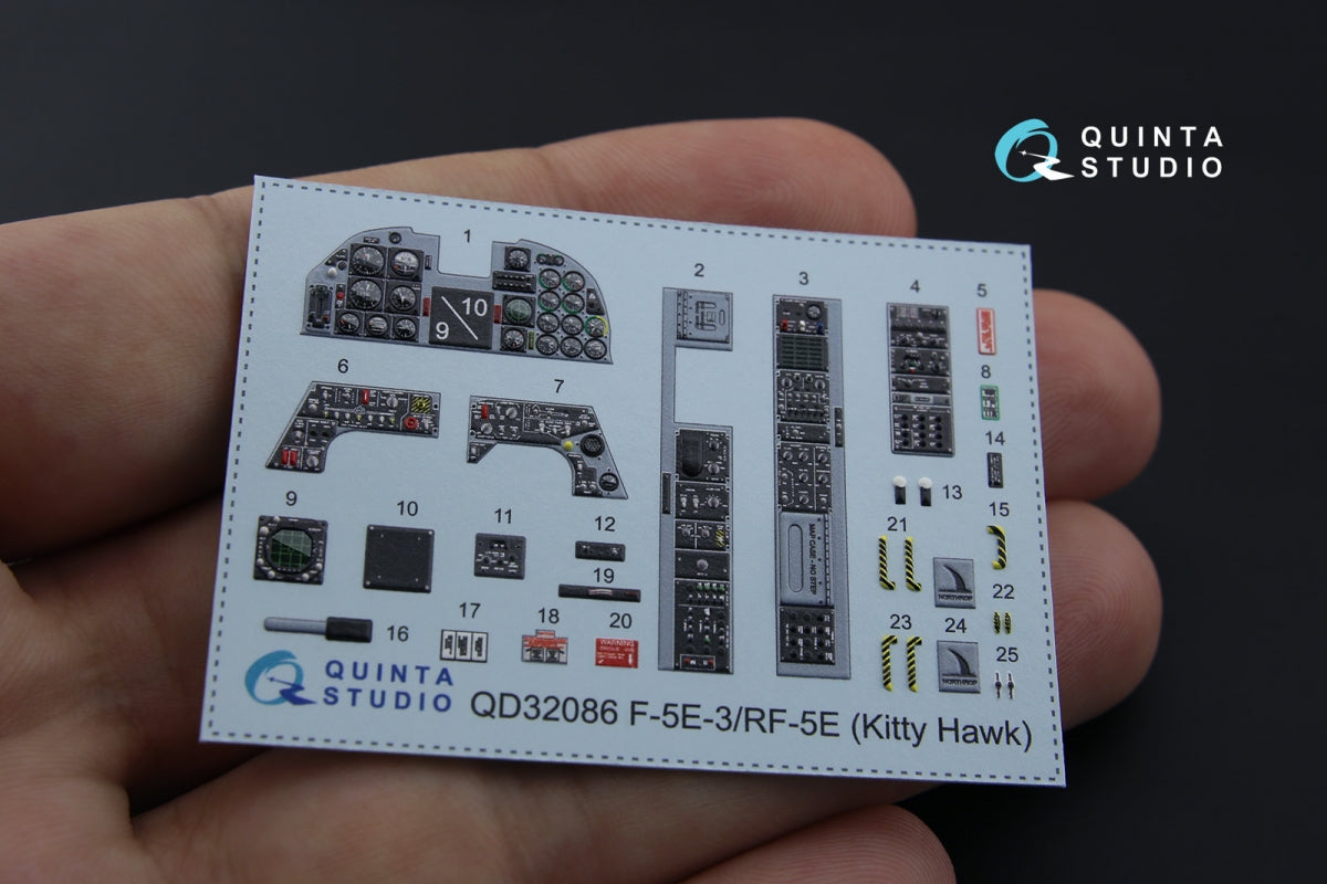 Quinta Studio QD32086 F-5E-3/RF-5E 3D-Printed colored Interior on decal paper (for KittyHawk kit) 1/32 – image 3
