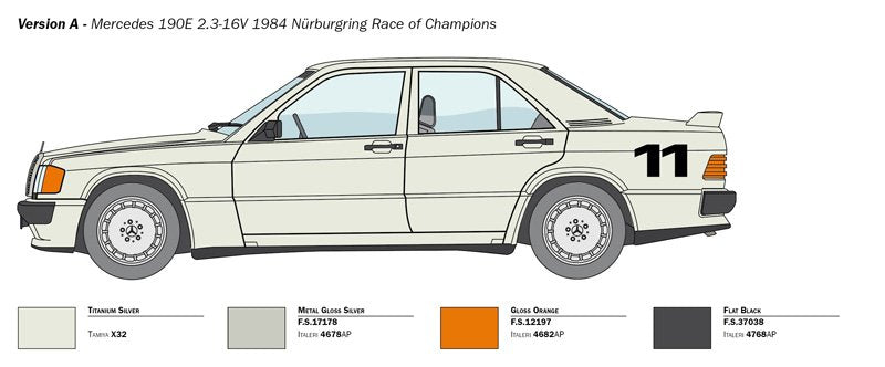 Italeri 3624 Mercedes 190 E 2.3 16V 1/24 – obrázek 4