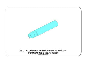Aber 35L-110 German 15cm StuH 43 Barrel for Stu.Pz. IV BRUMBAR 1/35 – obrázek 9