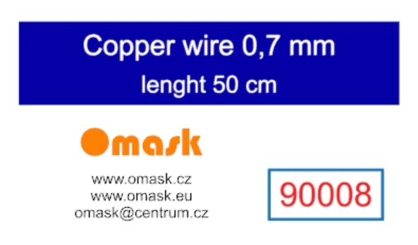 Fil de cuivre Omask 90008, diamètre 0,7 mm, longueur 50 cm