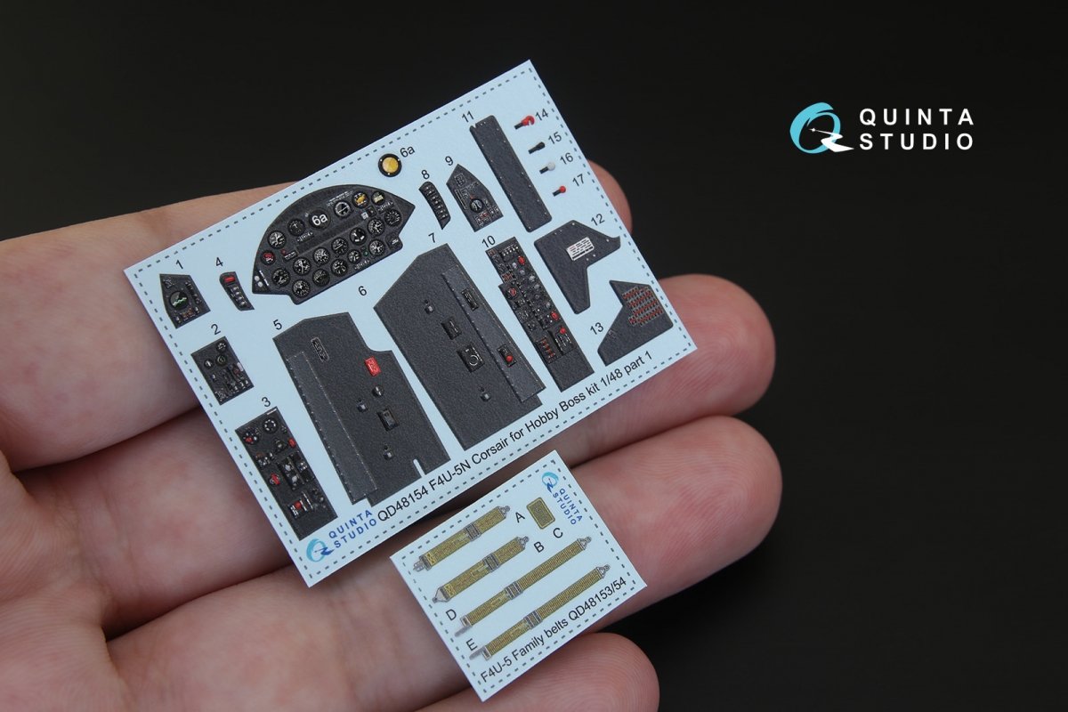 Quinta Studio QD48154 F4U-5N 3D-Printed &amp;amp; colored Interior on decal paper (for Hobby Boss kit) 1/48 – Bild 2