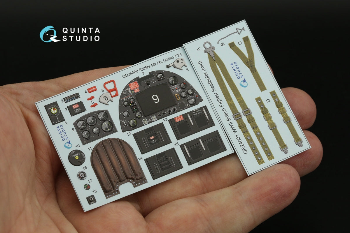 Quinta Studio QD24009 Spitfire Mk.IXc 3D-Printed &amp;amp; colored Interior on decal paper (Airfix) 1/24 – obrázek 9