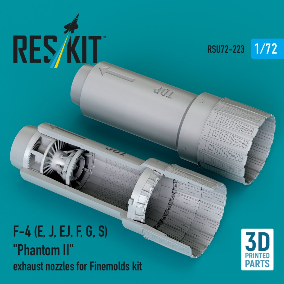 RESKIT RSU72-0223 F-4 (E, J, EJ, F, G, S) "Phantom II" exhaust nozzles for Finemolds kit (3D Printed) 1/72