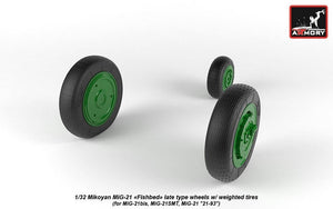 Armory Models AW32011 Mikoyan MiG-21 Fishbed wheels w/ weighted tires, late 1/32 – image 4
