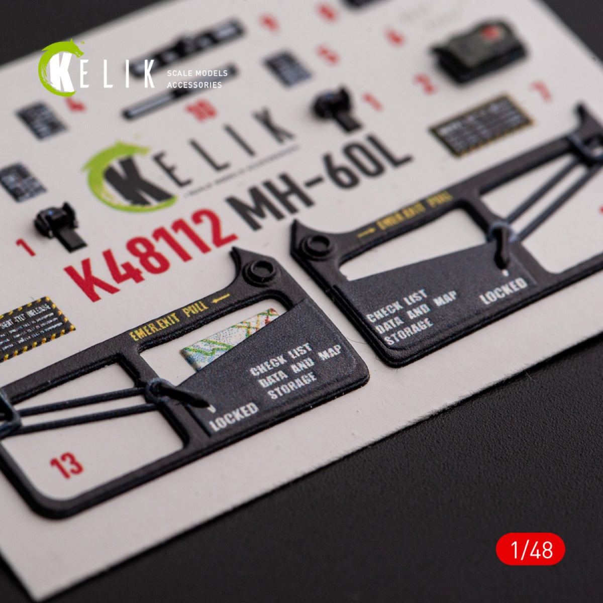 KELIK K48112 MH-60L Black Hawk - interior 3D decals for ICM kit 1/48 – image 7