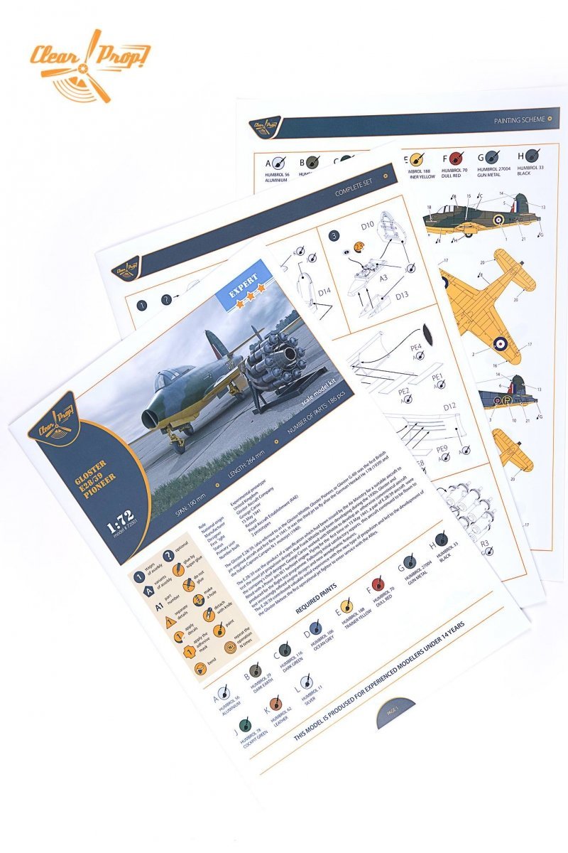 Clear Prop! CP72001 GLOSTER E28/39 PIONEER EXPERT KIT 1/72 – Bild 6