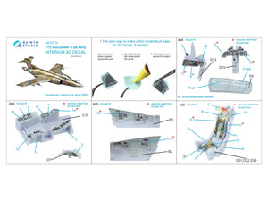 Quinta Studio QD72172 Blackburn Buccaneer S.2B Early Intérieur imprimé en 3D et coloré sur papier décalcomanie (Airfix) 1/72 – image 3