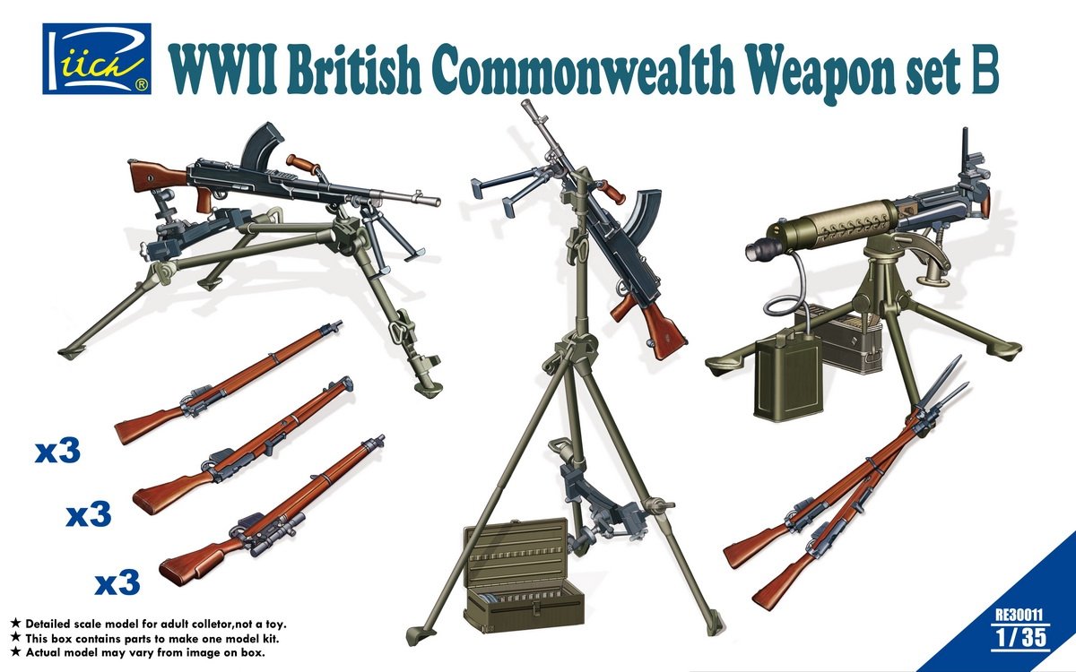Riich Models RE30011 British Commonwealth Weapon Set B (1939-1945) 1/35