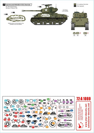 Star Decals 72-A1080 US Armor Mix # 1. US M4A3E8 &amp;#39;Easy Eight&amp;#39; tanks in NV Europe 1944-45 1/72 – image 2