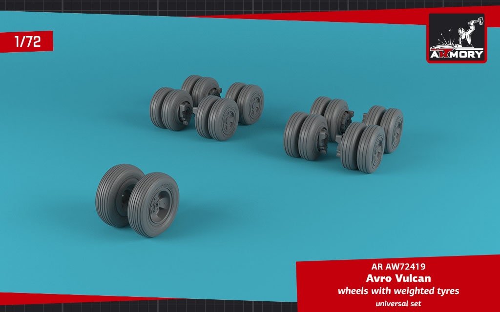 Armory Models AW72419 AVRO Vulcan wheels w/ weighted tires 1/72 – image 2