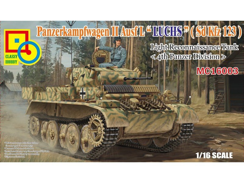 Classy Hobby MC16003 Panzerkampfwagen II Ausf L &amp;#39;Luchs&amp;#39; (Sd.Kfz123) 1/16