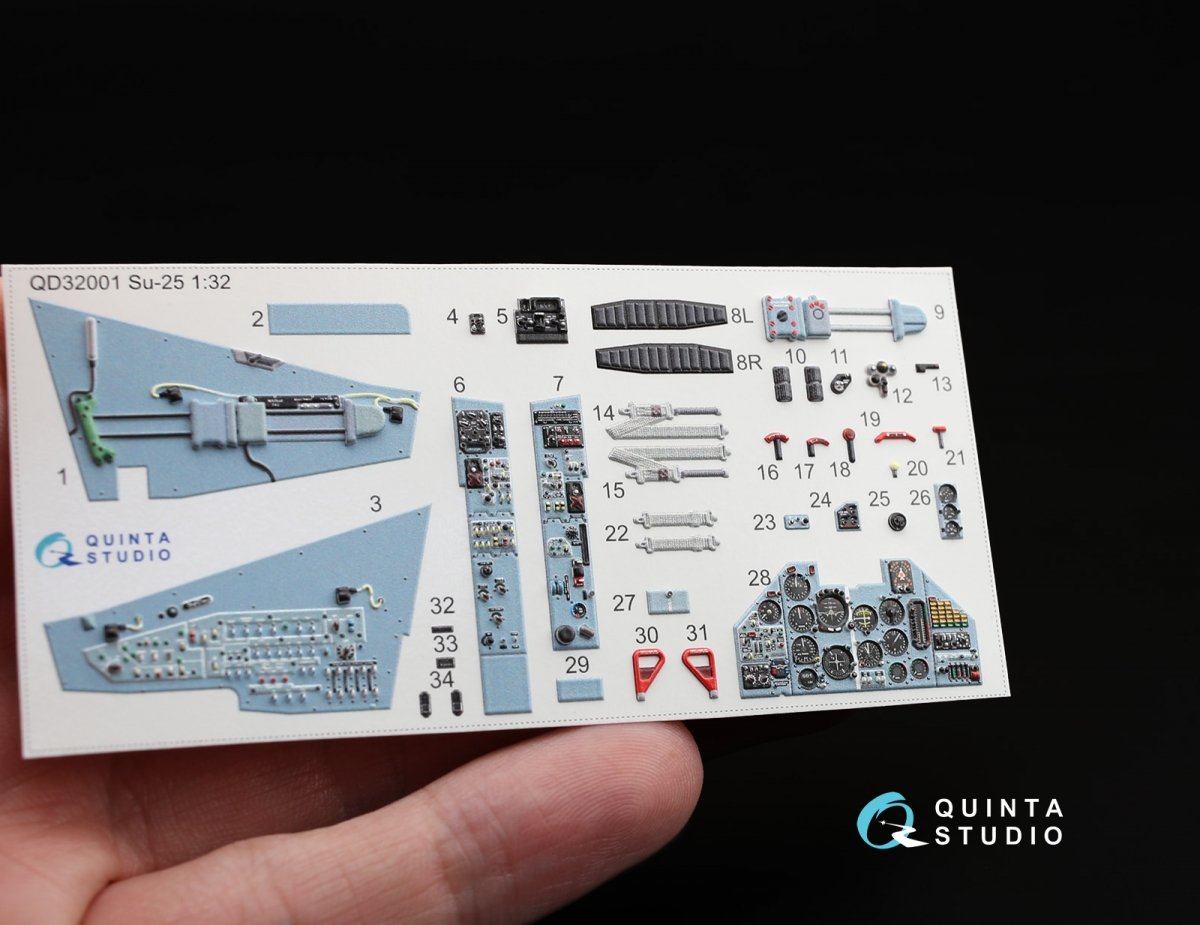 Quinta Studio QD32001 Su-25 3D-Printed &amp;amp; colored Interior on decal paper (for Trumpeter kit) 1/32 – Bild 3