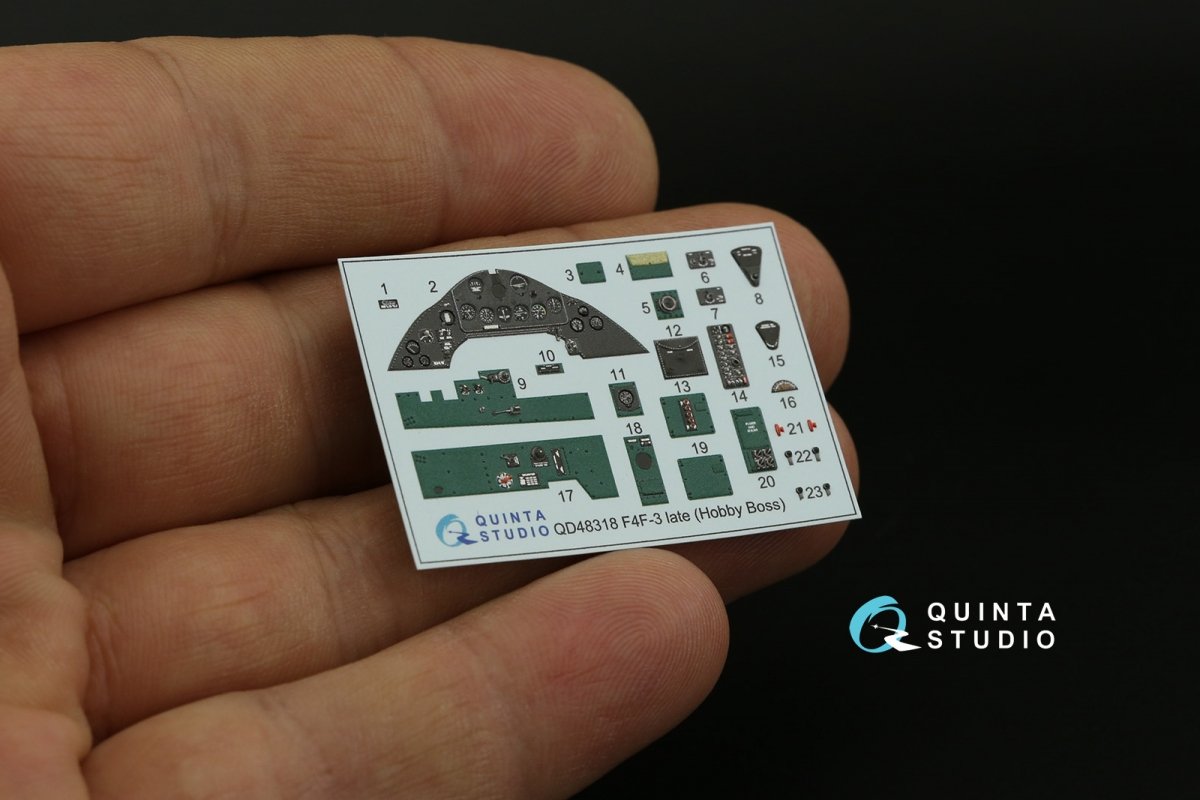 Quinta Studio QD48318 F4F-3 late 3D-Printed &amp;amp; colored Interior on decal paper (Hobby Boss) 1/48 – Bild 3