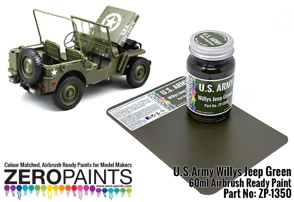 Zero Paints ZP-1350 US Army Willis Jeep Green Paint 60ml