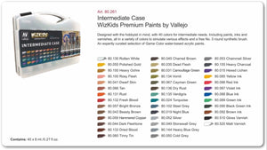 Vallejo 80261 Wizkids Intermediate Case 40x8ml + brush – obrázek 2