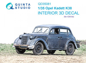 Quinta Studio QD35081 Opel kadett k38 3D-Printed &amp;amp; colored Interior on decal paper (ICM) 1/35