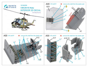 Quinta Studio QD48286 UH-1C 3D-Printed &amp;amp; colored Interior on decal paper (HobbyBoss) 1/48 – Bild 2