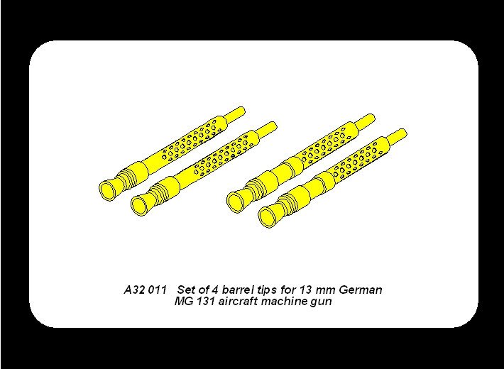 Aber A32011 Set of 4 barrel tips for German 13 mm MG 131 aircraft machine gun 1/32 – image 4
