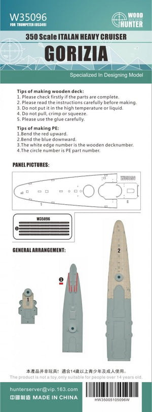 Wood Hunter W35096 ITALAN HEAVY CRUISER GORIZIA 1/350 – obrázek 3