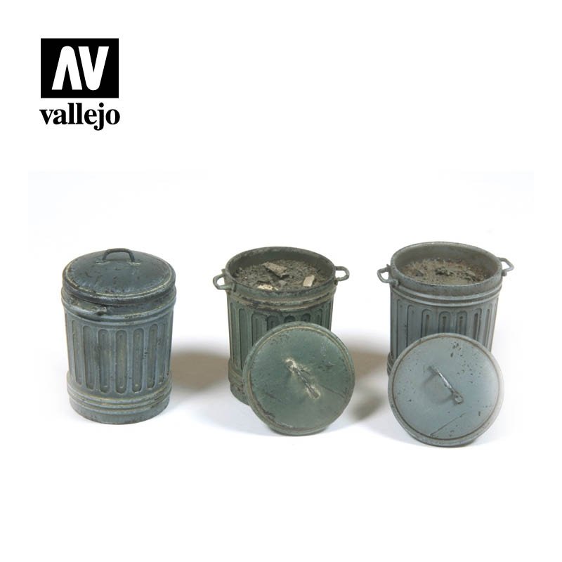 Vallejo SC212 Diorama Accessories Garbage Bins #1 1/35