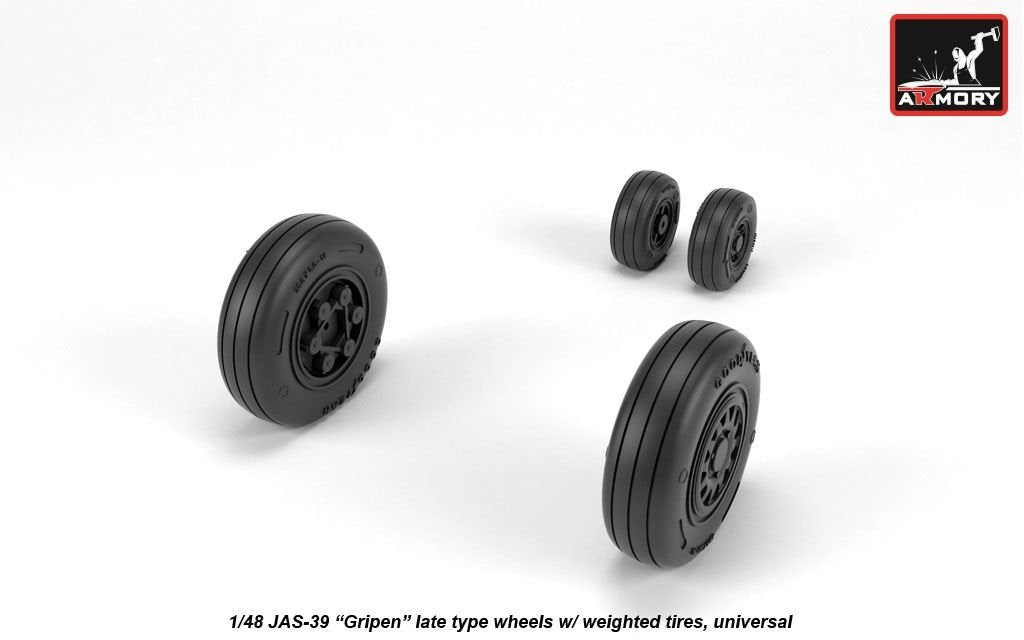 Armory Models AW48504 JAS-39 Gripen wheels w/ weighted tires, late 1/48 – Bild 2