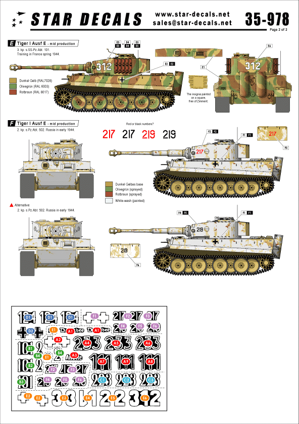 Star Decals 35-978 Tiger I Ausf E Mid production 1/35 – obrázek 2