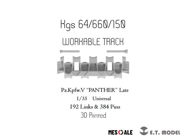 ET Model P35-001 WWII German Pz.Kpfw.V &amp;quot;PANTHER&amp;quot; Late Workable Track (3D Printed) 1/35